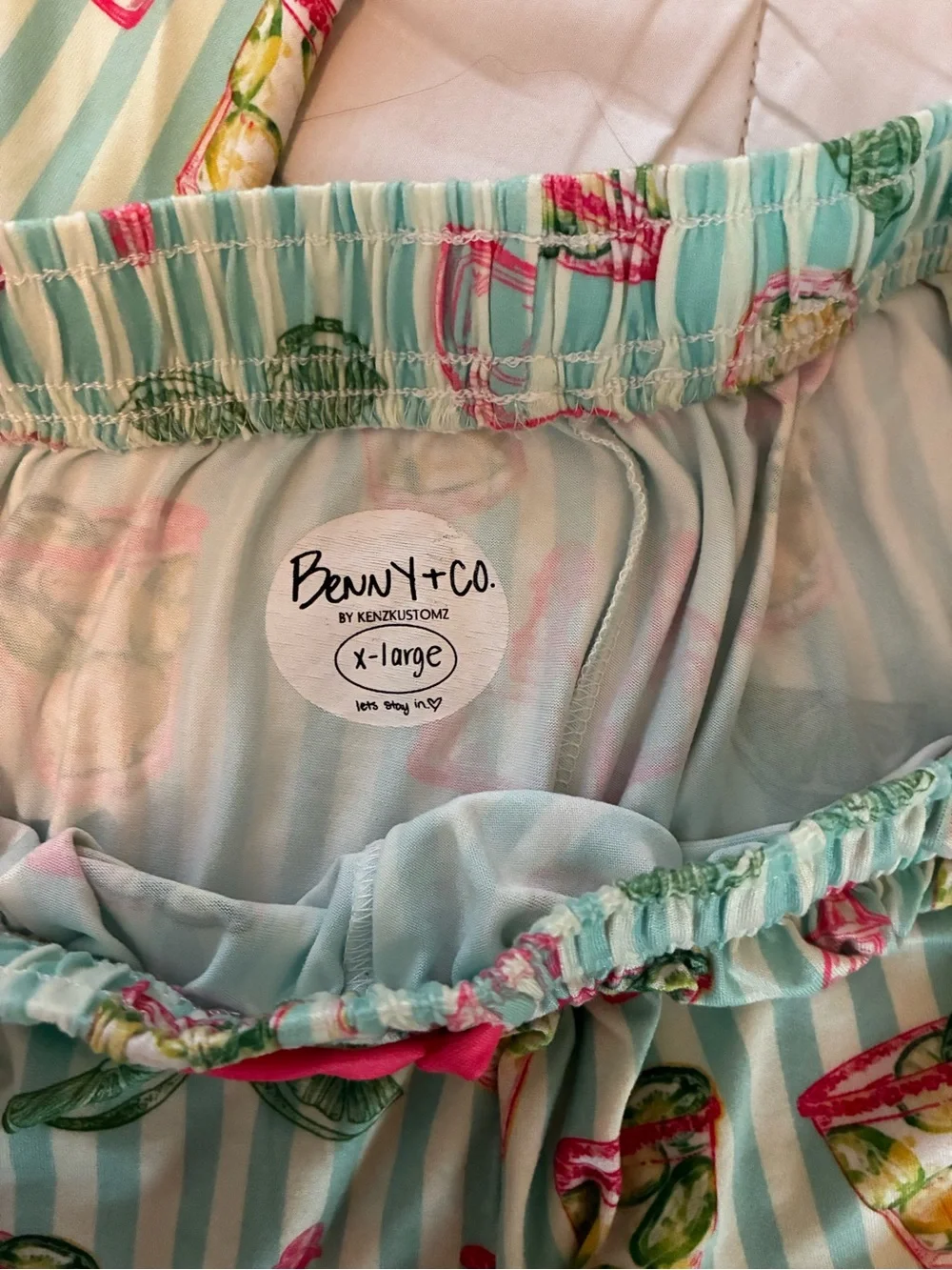 Benny + Co. Women’s Bamboo Pajama Set With Margarita Print In Mint and Pink